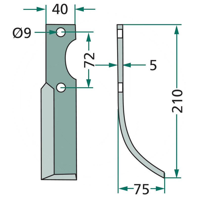 Nóż wygięty lewy | 90-05837-1 | zdjęcie nr 2