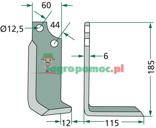Nóż kątowy | 19100415 | zdjęcie nr 2