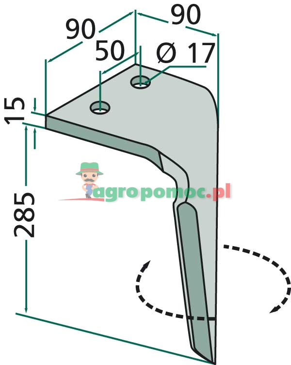 Ząb brony aktywnej | 052801, RH-136-L | zdjęcie nr 2