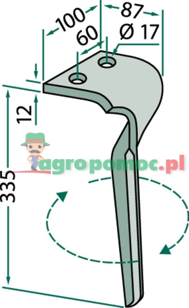 Ząb brony aktywnej | 36100160, RH-138-L | zdjęcie nr 2