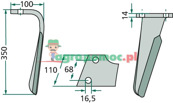Ząb brony aktywnej | 52552410, RH-KUH-66R | zdjęcie nr 2