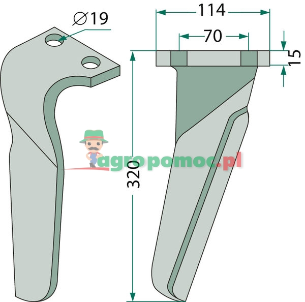 Ząb brony aktywnej | 6110229, RH-MAS-66L | zdjęcie nr 2
