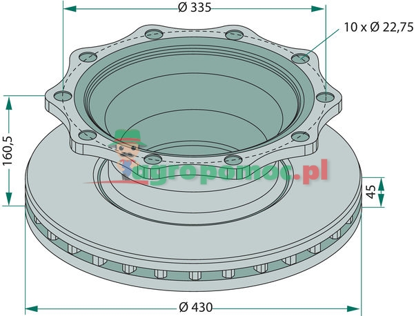 Tarcza wentylowana z kołnierzem | 4 079 0003 00 | zdjęcie nr 1