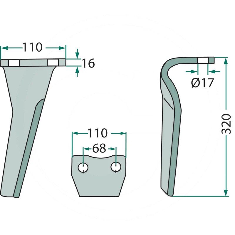 Ząb brony aktywnej prawy | 52539400, 52560400 | zdjęcie nr 2