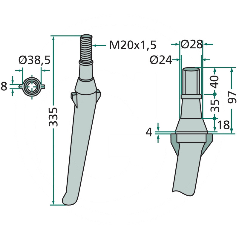 Ząb brony aktywnej LELY 1.1699.0315.0, RH2 | 1.1699.0315.0, RH2 | zdjęcie nr 2