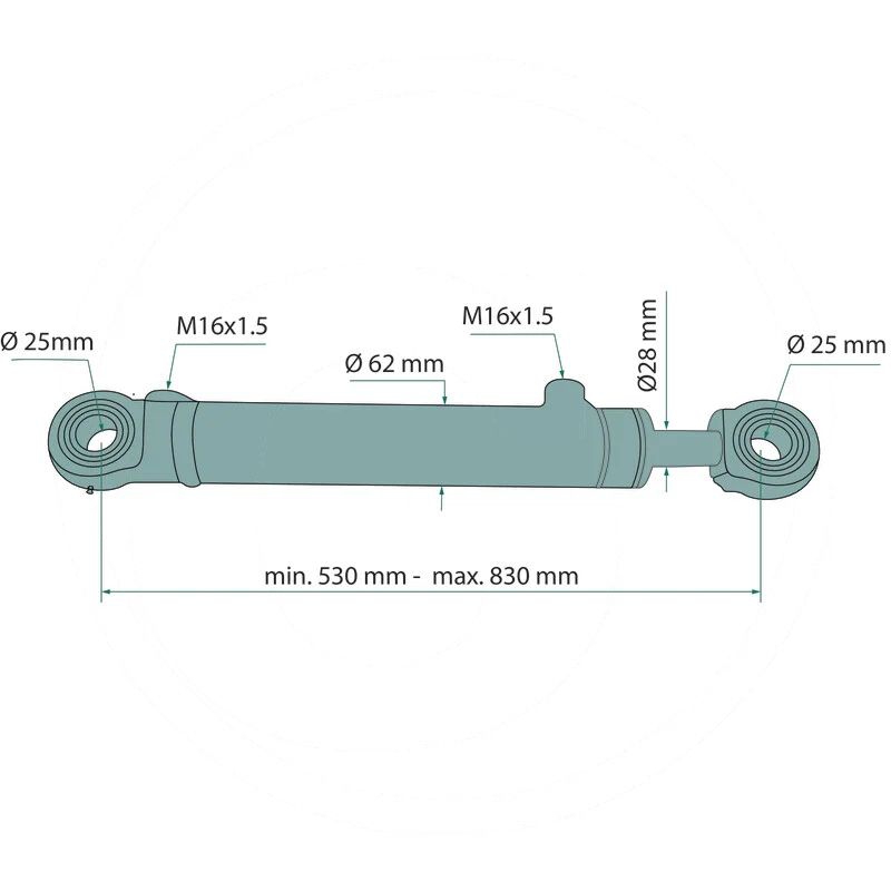 Siłownik hydrauliczny wspomagania kierownicy | 88.276.909, CJ2F-16-50/28/300 | zdjęcie nr 2