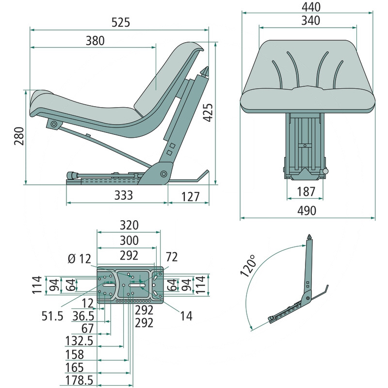 Siedzenie kubełkowe Ursus C-330 C-360 | 46.64.000.2 | zdjęcie nr 2