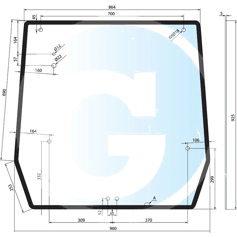 Szyba tylna CASE IH | 5089562 | zdjęcie nr 1