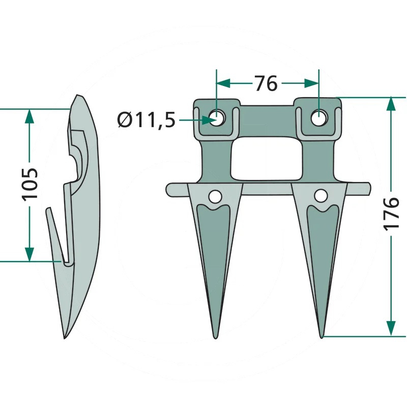 Bagnet podwójny z stalką i prowadnicą | 5050/02-005/0 | zdjęcie nr 2