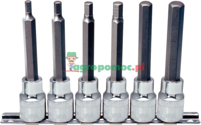 KS Tools 1/2" CHROMEplus® Bit-Stecknuss-Satz für Innensechskant-Schrauben, lang, 6-tlg., 5-12mm | zdjęcie nr 1