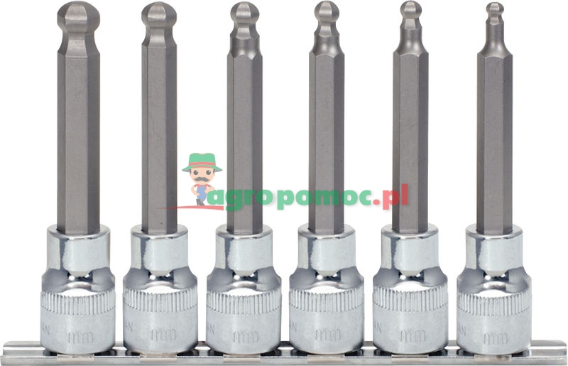KS Tools 1/2" CHROMEplus® Bit-Stecknuss-Satz für Innensechskant-Schrauben, lang, 6-tlg., 5-12mm | zdjęcie nr 1
