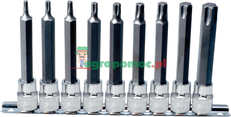 KS Tools 1/2" CHROMEplus® Bit-Stecknuss-Satz für TX-Schrauben, lang, 9-tlg., T20-T60 | zdjęcie nr 1