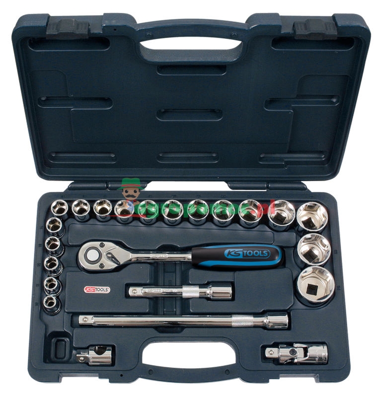 KS Tools 1/2" CHROMEplus® Steckschlüssel-Satz, 23-tlg. | zdjęcie nr 1