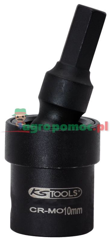 KS Tools 1/2" Kraft-Kugelgelenk-Bit-Stecknuss für Innensechskantschrauben, 10mm | zdjęcie nr 1