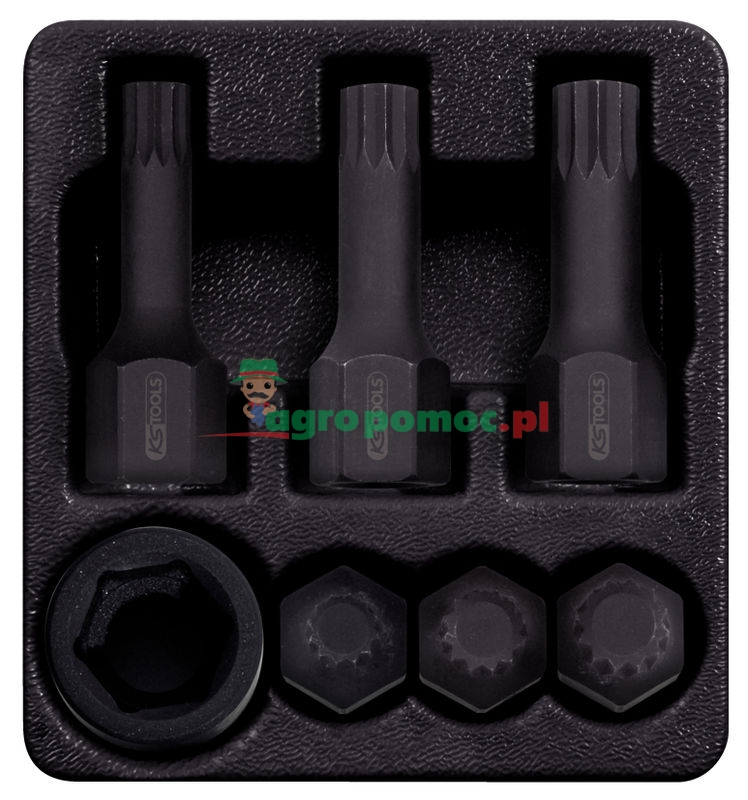 KS Tools 1/2" Spezial-Kraft-Bit-Stecknuss-Satz für Vielzahn(XZN®)-Schrauben, lang, 7-tlg., M14- | zdjęcie nr 1