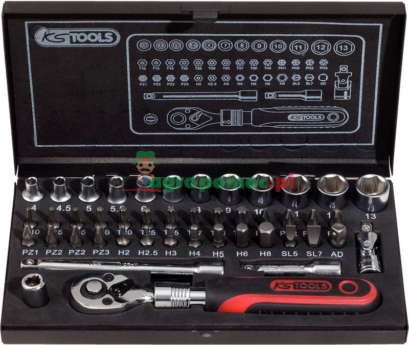 KS Tools 1/4" CLASSIC Steckschlüssel-Satz, 45-tlg. | zdjęcie nr 1