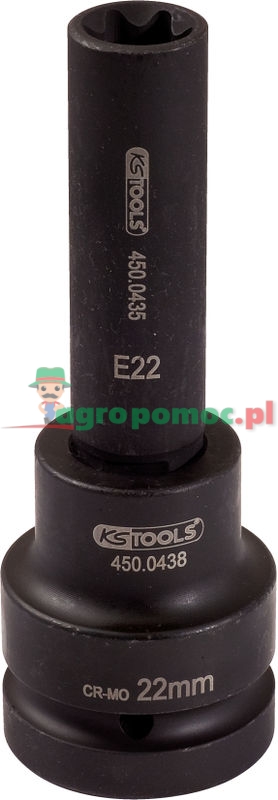 KS Tools 1" Kraft-Bit-Stecknuss für TX-E-Schrauben, lang, E20 | zdjęcie nr 1