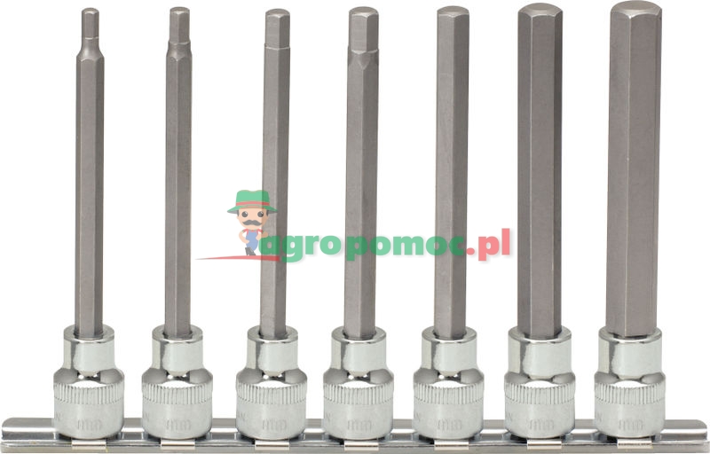 KS Tools 3/8" CHROMEplus® Bit-Stecknuss-Satz für Innensechskant-Schrauben, lang, 7-tlg., 4-12mm | zdjęcie nr 1