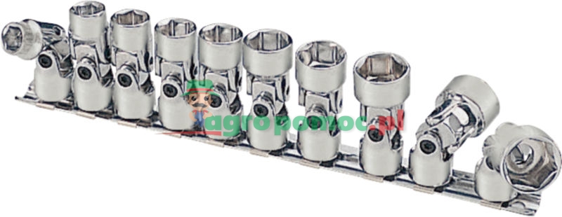 KS Tools 3/8" Classic Sechskant-Stecknuss-Satz mit Gelenk, 10-tlg., 10-19mm | zdjęcie nr 1