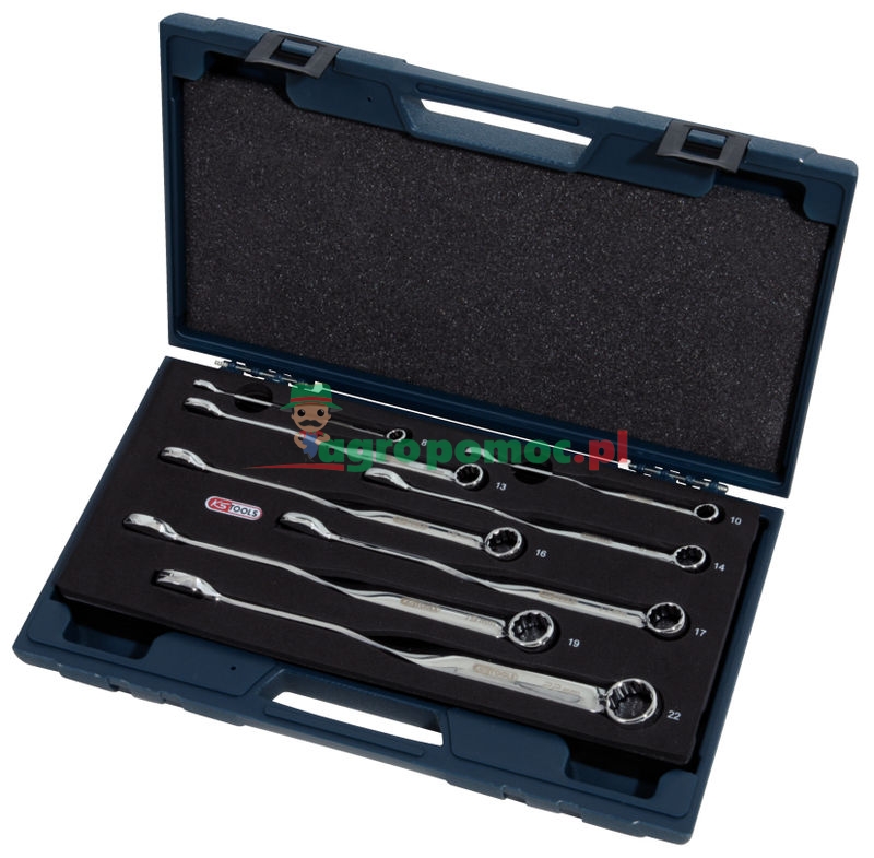 KS Tools CHROMEplus® Twist-Ringmaulschlüssel-Satz, abgewinkelt, 8-tlg., 8-22mm | zdjęcie nr 1