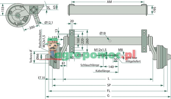 BPW Oś z odbojnikiem | 46.32.368.404 | zdjęcie nr 1
