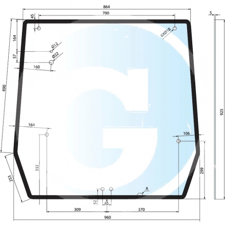 Szyba tylna CASE IH | 5089562