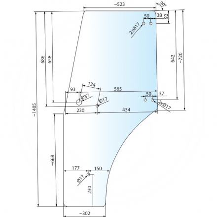 Szyba drzwi lewa | 297810030210