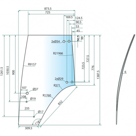 Szyba drzwi | 117810030020