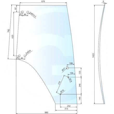 Szyba drzwi lewa | 117810030010