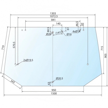 Szyba tylna New Holland | 82005316