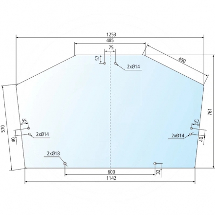 Szyba tylna gięta John Deere | L171335