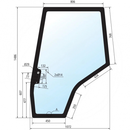 Szyba drzwi lewa, z ramą | 3907221M1