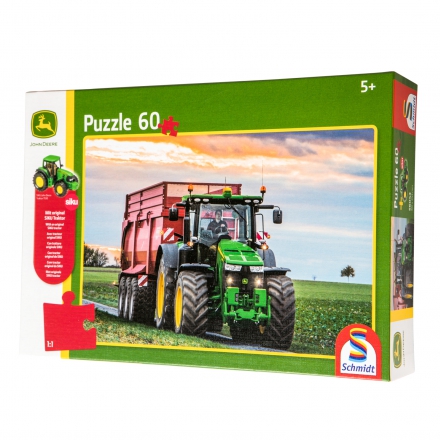 Puzzle John Deere + ciągnik SIKU, 60 elementów Schmidt