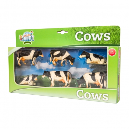 6 krów leżących i stojących, czarno-białe Kids Globe