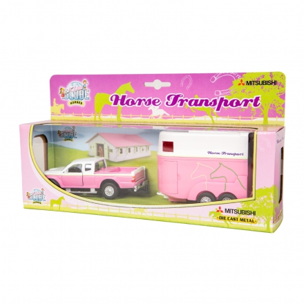 Pick-up z przyczepą dla koni, różowy, Kids Globe