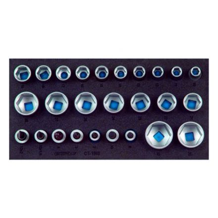 GEDORE Nasadki do kluczy nasadowych - zestaw 1/2" | 1500 CT1-19 IS