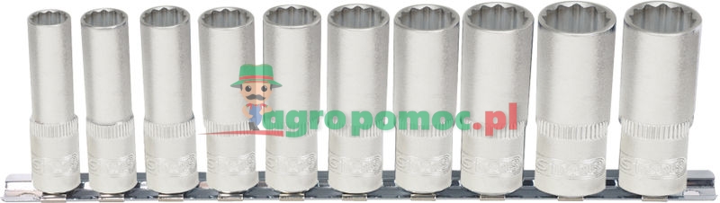 KS Tools 1/2" 12-kant-Stecknuss-Satz, lang, 10-tlg., 10-21mm
