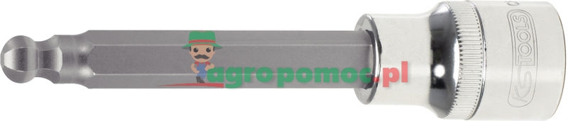 KS Tools 1/2" CHROMEplus® Bit-Stecknuss für Innensechskant-Schrauben mit Kugelkopf, lang, 17mm
