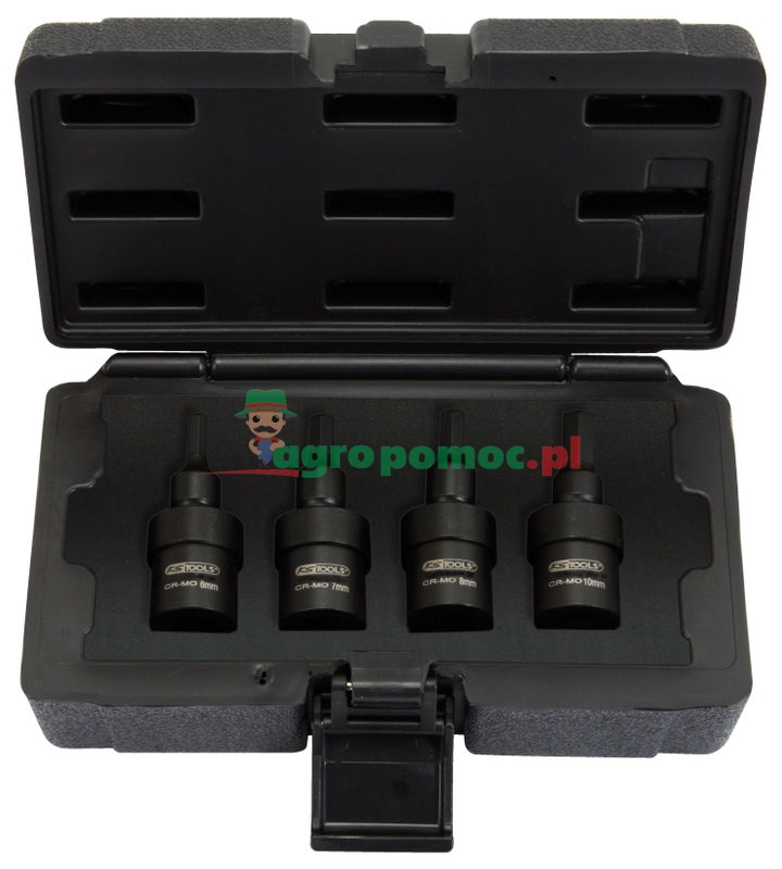 KS Tools 1/2" Kraft-Kugelgelenk-Bit-Stecknuss-Satz, 4-tlg., 6-10mm