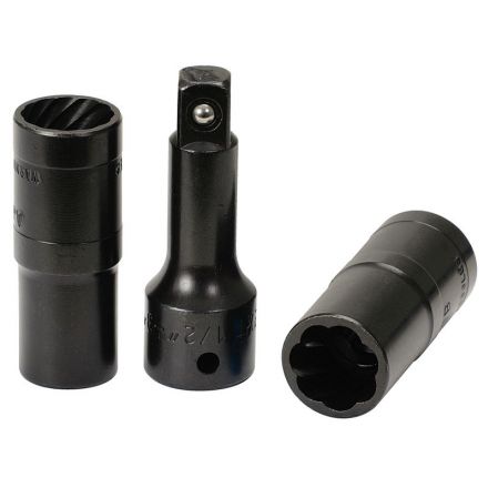 KS Tools 1/2" Spiralausdrehnuss-Satz, 3-tlg., 17-19mm