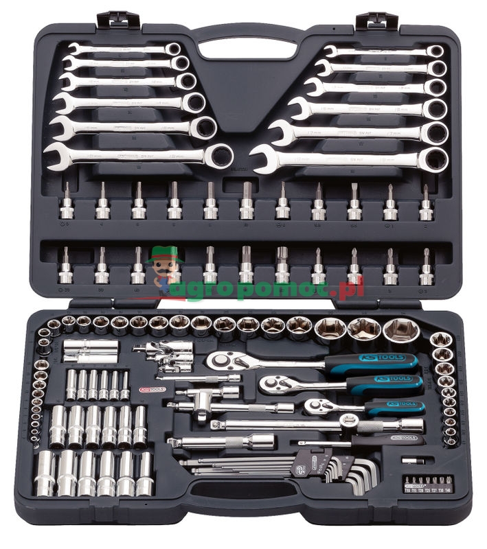 KS Tools 1/4"+3/8"+1/2" CHROMEplus® Steckschlüssel-Satz, 124-tlg.