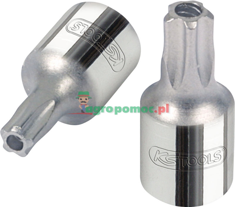 KS Tools 1/4" CHROMEplus® Bit-Stecknuss für Fünfsternschrauben mit Stirnlochbohrung, TS20