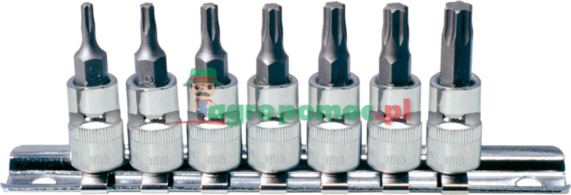 KS Tools 1/4" CHROMEplus® Bit-Stecknuss-Satz für TX-Schrauben, 7-tlg., T10-T40