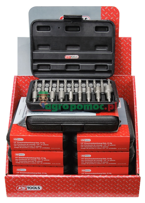 KS Tools 1/4" CLASSIC Bit- und Einschraubwerkzeug-Display, 10-tlg.