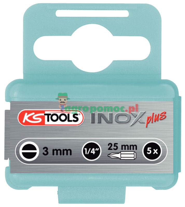 KS Tools 1/4" INOXplus® Bit für Schlitz-Schrauben, 25mm, 6,5mm, 5er Pack