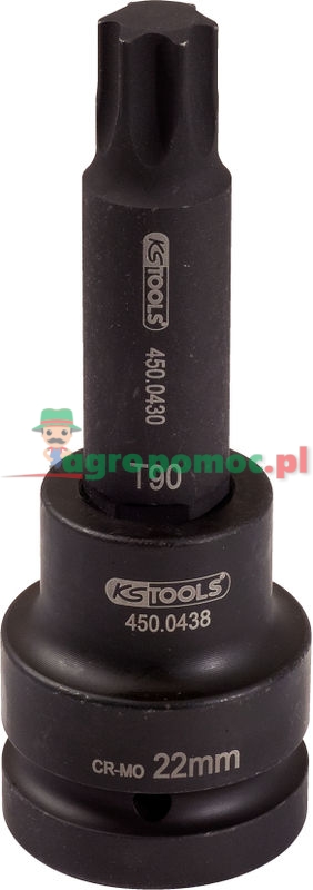 KS Tools 1" Kraft-Bit-Stecknuss für TX-Schrauben, lang, T60
