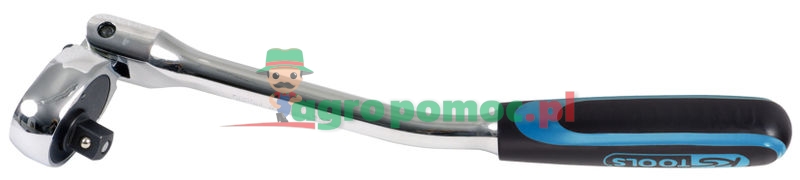 KS Tools 3/8" CHROMEplus® Gelenk-Umschaltknarre mit gebogenem Schaft, 72 Zahn