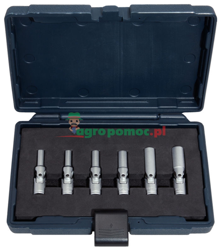 KS Tools 3/8" Glühkerzen-Gelenknuss-Satz, kurz, 6-tlg., 8-16mm