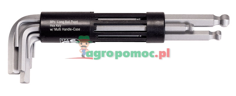 KS Tools CLASSIC 3 w 1 Klucz imbusowy do śrub z wew. 6-kąt. - zestaw, długi, 8-el., 5/64"