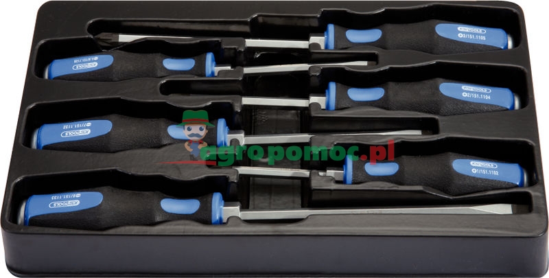 KS Tools ERGOTORQUE®max Schlagkappen-Schraubendreher-Satz, 6-tlg., PH+Schlitz